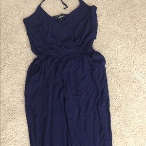 Lulus size Small Medium M long pants navy romper